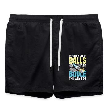 It Takes A Lot Of Balls To Play Boule The Way I Do - Badeshorts - Schwarz - Vorne - AI Model Male 185 light (185cm)