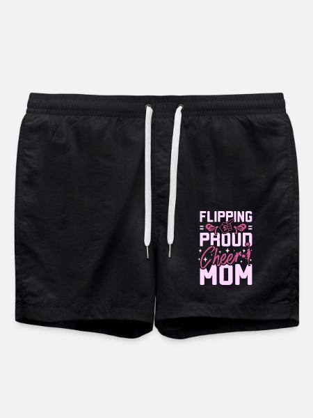Flipping proud cheer mom - Badeshorts - Schwarz