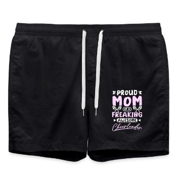 Mom of a freaking awesome cheerleader - Badeshorts - Schwarz - Vorne - AI Model Male 185 light (185cm)