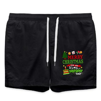 Frohe Weihnachten Und Ja, Ich Habe Auch - Badeshorts - Schwarz - Vorne - AI Model Male 185 light (185cm)