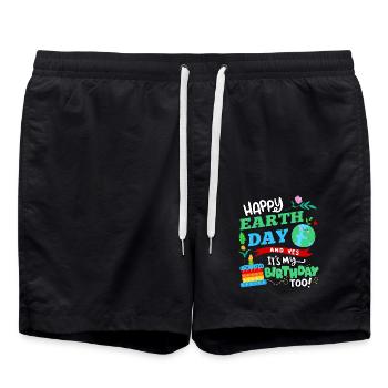 Alles Gute Zum Tag Der Erde Und Ja, Ich Habe Auch - Badeshorts - Schwarz - Vorne - AI Model Male 185 light (185cm)