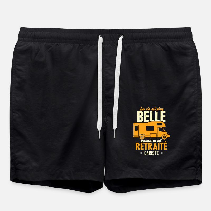 Retraité et camping-cariste humour cadeau - Short de bain - noir