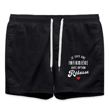 Je suis une Infirmière avec option Râleuse - Short de bain - noir - Devant - AI Model Male 185 light (185cm)