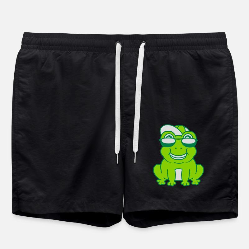 Cooler kleiner Frosch Junge - Badeshorts - Schwarz