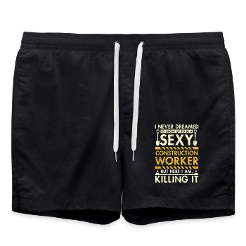 Travailleur de constucion sexy - Short de bain - noir - Devant - AI Model Male 185 light (185cm)