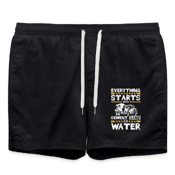 Everything starts with cement sand and water - Badeshorts - Schwarz - Vorne - AI Model Male 185 light (185cm)