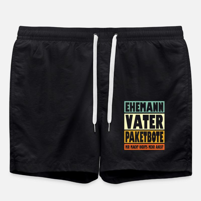 Paketbote Vater Ehemann Held - Badeshorts - Schwarz
