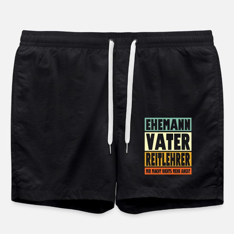 Reitlehrer Vater Ehemann Held - Badeshorts - Schwarz