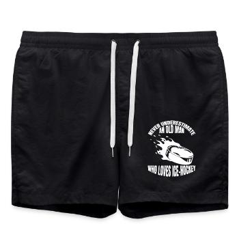 Hockey sur glace Cadeau Sports d’hiver Équipe de hockey sur glace - Short de bain - noir - Devant - AI Model Male 185 light (185cm)