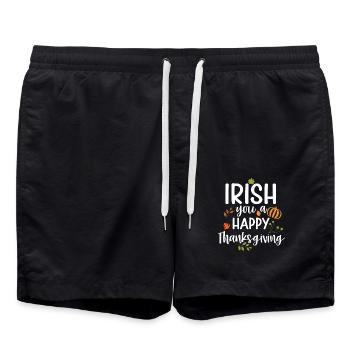 Irish leaves for a happy Thanksgiving - Swim Trunks - black - Front - AI Model Male 185 light (185cm)
