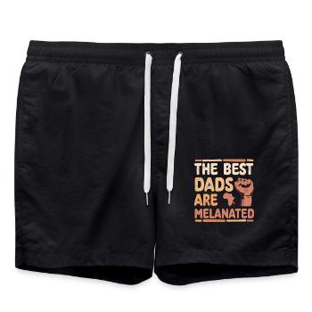 The best fathers are melanized Celebrate - Swim Trunks - black - Front - AI Model Male 185 light (185cm)
