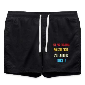 J'ai pas toujours raison mais j'ai jamais tort - Short de bain - noir - Devant - AI Model Male 185 light (185cm)