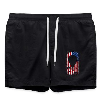 Usa drapeau américain montgolfière 4 juillet - Short de bain - noir - Devant - AI Model Male 185 light (185cm)