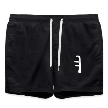 Korean letter Yeo - Swim Trunks - black - Front - AI Model Male 185 light (185cm)
