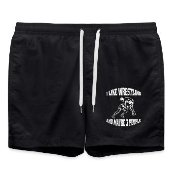 Lutte Drôle Dire Lutte Cadeau Lutteur - Short de bain - noir - Devant - AI Model Male 185 light (185cm)