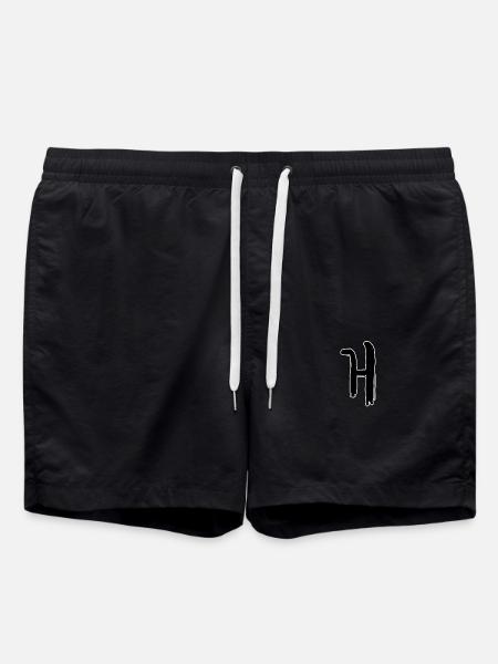 Korean letter Ae - Swim Trunks - black
