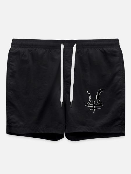 Neptune Astrology Symbol - Swim Trunks - black