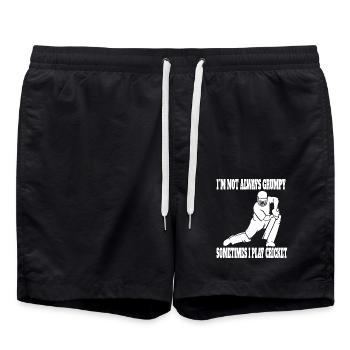Cricket Saying Gift Cricket Fan Team Cricket - Swim Trunks - black - Front - AI Model Male 185 light (185cm)