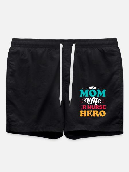 Surgical Nurse Mama - Swim Trunks - black