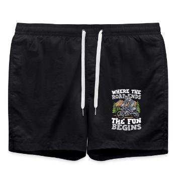 Where The Roads Ends The Fun Begins - Badeshorts - Schwarz - Vorne - AI Model Male 185 light (185cm)