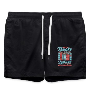 Lies Bücher und Ignoriere all deine Erwachsenen - Badeshorts - Schwarz - Vorne - AI Model Male 185 light (185cm)