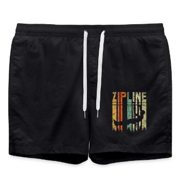 Retro vintage zipline - Badeshorts - Schwarz - Vorne - AI Model Male 185 light (185cm)