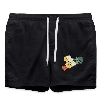 Erzgebirge Heimatliebe - Badeshorts - Schwarz - Vorne - AI Model Male 185 light (185cm)