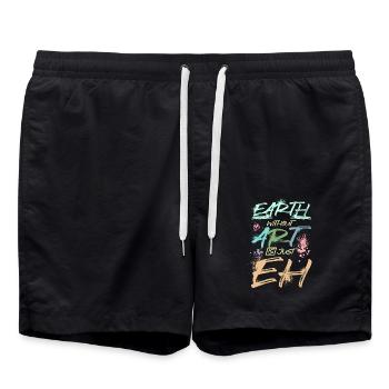 Earth Without Art Is Just Eh - Badeshorts - Schwarz - Vorne - AI Model Male 185 light (185cm)