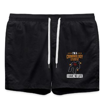 Criminology Student - Swim Trunks - black - Front - AI Model Male 185 light (185cm)