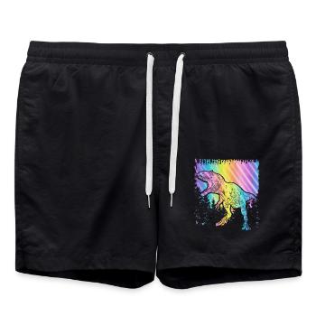 Dinosaur - Swim Trunks - black - Front - AI Model Male 185 light (185cm)