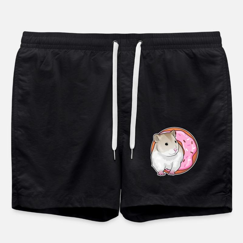 Hamster Donut - Swim Trunks - black