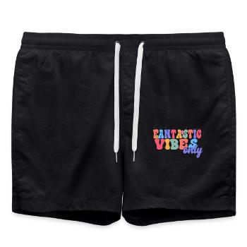 Fantastic Vibes Nur Florist Botanical Flower - Badeshorts - Schwarz - Vorne - AI Model Male 185 light (185cm)