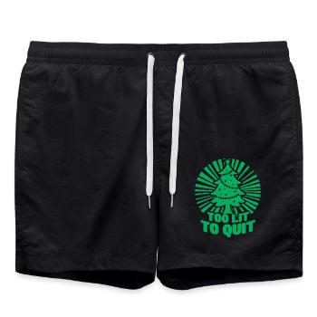 Christmas Tree Too Lit To Quit Funny Xmas Gift - Swim Trunks - black - Front - AI Model Male 185 light (185cm)