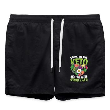 Lustiger Vegetarierer Spruch Gesunde Ernährung - Badeshorts - Schwarz - Vorne - AI Model Male 185 light (185cm)