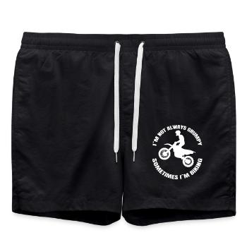 Motorcycle Moped Motorcyclist Motorcross Gift - Swim Trunks - black - Front - AI Model Male 185 light (185cm)