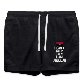 Je ne peux pas rester calme Je suis angolien - Short de bain - noir - Devant - AI Model Male 185 light (185cm)