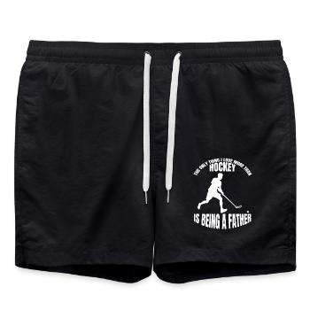Feldhockey Vater Unihockey Geschenk Hockeyspieler - Badeshorts - Schwarz - Vorne - AI Model Male 185 light (185cm)
