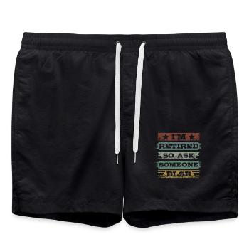 I'm retired so ask someone else - Badeshorts - Schwarz - Vorne - AI Model Male 185 light (185cm)