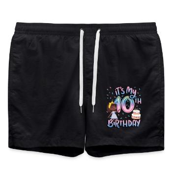 Es Ist Mein 10. Geburtstag Melanin Kid Juneteenth - Badeshorts - Schwarz - Vorne - AI Model Male 185 light (185cm)