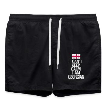 I can not Keep Calm I am Georgian - Swim Trunks - black - Front - AI Model Male 185 light (185cm)