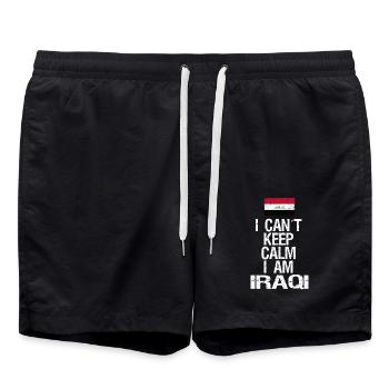 Je ne peux pas rester calme Je suis Iraki - Short de bain - noir - Devant - AI Model Male 185 light (185cm)