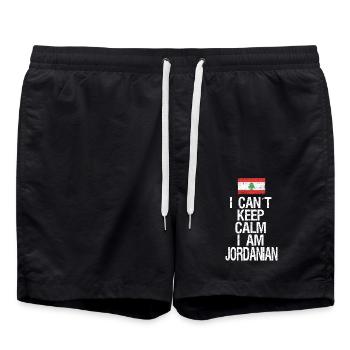 I can not Keep Calm I am Jordanier - Badeshorts - Schwarz - Vorne - AI Model Male 185 light (185cm)