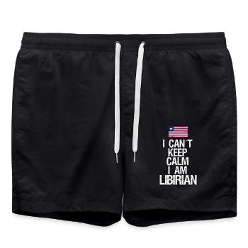 I can not Keep Calm I am Libyan - Swim Trunks - black - Front - AI Model Male 185 light (185cm)