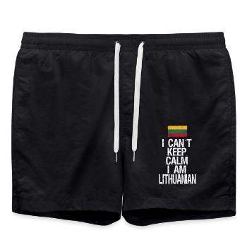 I can not Keep Calm I am Lithuanian - Swim Trunks - black - Front - AI Model Male 185 light (185cm)