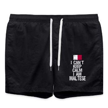I can not Keep Calm I am Mateser - Badeshorts - Schwarz - Vorne - AI Model Male 185 light (185cm)