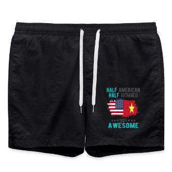 Moitié américain moitié vietnamien - Short de bain - noir - Devant - AI Model Male 185 light (185cm)