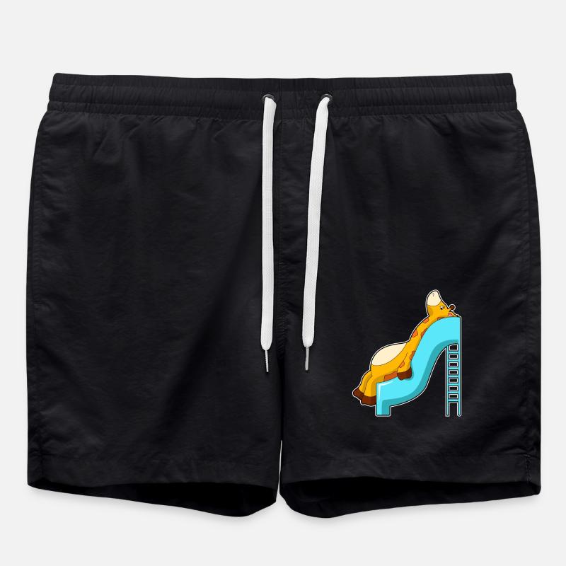 Giraffe Slide - Swim Trunks - black