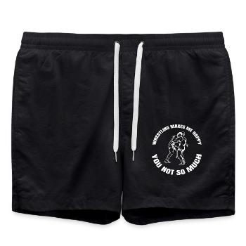 Lutte drôle Dicton Lutte Cadeau Lutteur - Short de bain - noir - Devant - AI Model Male 185 light (185cm)