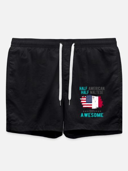 Half American Half Mateser - Swim Trunks - black