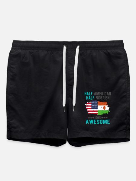 Half American Half Nigerien - Swim Trunks - black